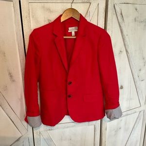 J. Crew Schoolboy Linen Blazer in Poppy EUC (4)